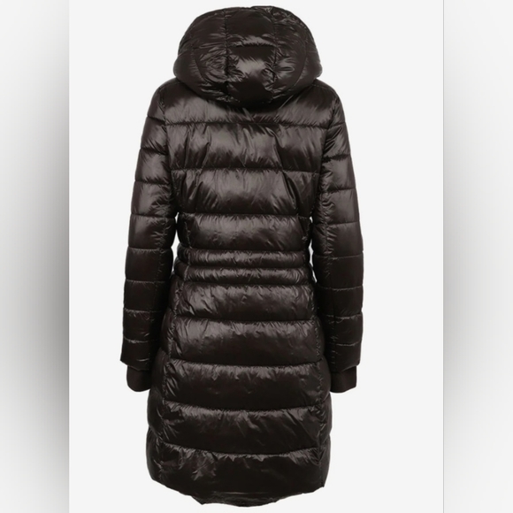 LUCKY Brand Womens Sz L Knee Length Cozy Lined Zip Front Puffer Chocolate NWOT - Picture 3 of 16